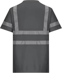 Camiseta de Trabajo de Seguridad de Alta Visibilidad, Manga Corta, Reflectante, Ecológica, Transpirable, 100% Algodón de Punto para Hombre - Product Image 5