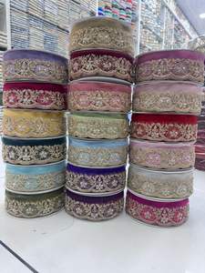 Wholesale 1 Piece Indian Sabyasachi Embroidery Sequance Lace <b>Trim</b> Border 100% Polyester Eco-Friendly Vintage Style Business - Product Image 3