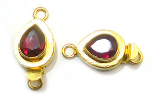 Broche de caja de piedras preciosas granate rojo chapado en oro de 18 quilates 23X12X10MM para la fabricación de joyas 1 hebra 2 hebra 3 hebras B750 componentes de joyería - Product Image 3