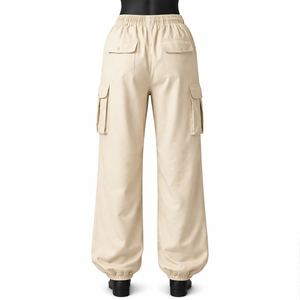 Pantalon cargo pour femme style jogger, taille élastique, bas de pantalon à revers, multi-poches, vente en gros, OEM ODM, directement de l'usine - Product Image 2