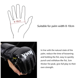 Gants de <span class=keywords><strong>combat</strong></span> MMA et <span class=keywords><strong>UFC</strong></span> de qualité supérieure, durables, en cuir, pour l'entraînement et la boxe, avec bandage de poignet pour le fitness et le grappling - Product Image 6