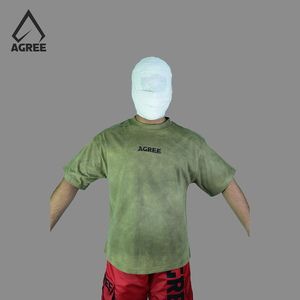 AGREE SPORTS 100% Coton Délavé à l'Acide Logo Brodé Personnalisé Style Vintage Anti-Plis Tricot Lourd Grande Taille Homme - Product Image 2