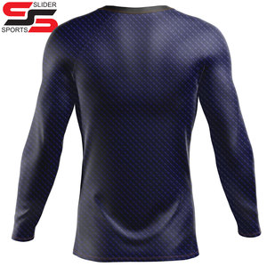 Usine en gros de haute qualité Jiu Jitus MMA Rash Guard à manches longues personnalisé Sublimation imprimé Compression Rash Guard pour hommes - Product Image 4