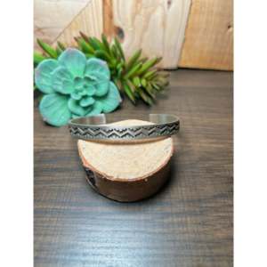 Sterling <b>Silver</b> <b>Cuff</b> <b>Bracelet</b> Handmade by Navajo Artists-Cultural Collectible Jewelry - Product Image 1