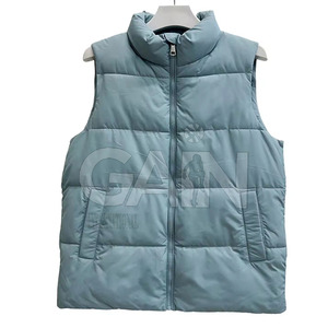 Chaleco de burbujas con logotipo personalizado OEM, chaqueta acolchada cálida más vendida, chaleco acolchado de color sólido - Product Image 2