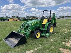 Tracteur de jardin Johhn Deere 4 roues motrices vert multifonctionnel avec chargeur frontal et pelle arrière - Product Image 2