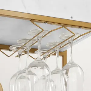New Arrival Modern Plastic Eco-Friendly Kitchen Trolley with Gold <b>Legs</b> Luxury Round <b>Shelf</b> and Platform Zahid Exports plated safe - Product Image 2