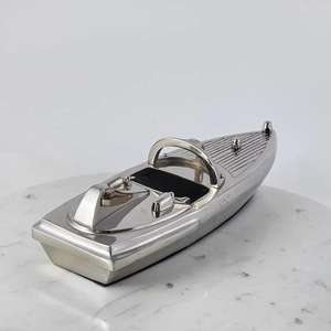 Décoration de table de salon, objet décoratif, voilier, artisanat en métal, élégant, aluminium, poli brillant, décoration intérieure de bateau - Product Image 4