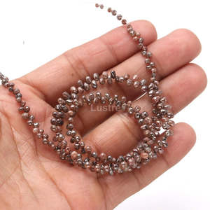 Perlas de Diamante Champagne Briolette de 2.5-4 mm, Diamantes Sueltos Naturales Facetados - Product Image 2