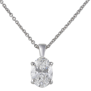Colgante Solitario de Diamante Ovalado de Laboratorio de 1.91 Quilates, Elegantes Dijes y Colgantes de Diamantes - Product Image 1