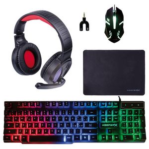 Combo 5-in-1 Buyer X: Tastiera Meccanica da Gaming con 104 Tasti Retroilluminati RGB LED, Mouse Cablato Impermeabile, Interfaccia USB Programmabile - Product Image 1