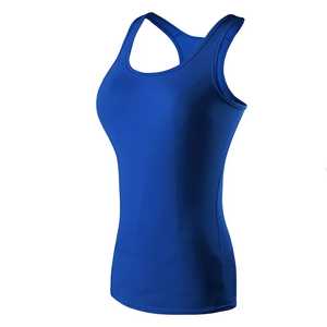 Camisetas sin mangas informales transpirables para mujer personalizadas, ropa deportiva activa para yoga y correr con diseño acanalado I-Back al por mayor - Product Image 5