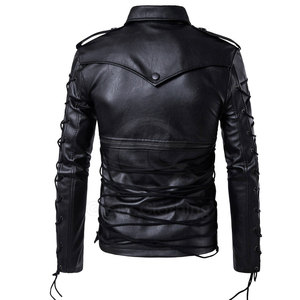 Veste en cuir de couleur unie pour hommes, veste de mode en cuir véritable au design personnalisé, personnalisée, vente en gros sur mesure - Product Image 3