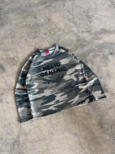 Custom Manufacturer Men's Waffle Thermal 100% Cotton Long Sleeve T-Shirt <b>Camouflage</b> Pattern Streetwear Style Silk Screen Printed - Product Image 3