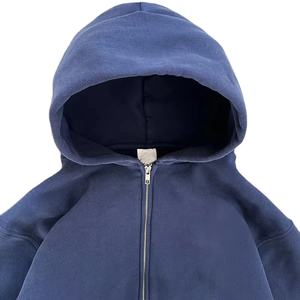 Sweat-shirts à capuche pour hommes personnalisés de haute qualité, style streetwear, fermeture éclair, coupe ample, 100% coton molletonné, molleton d'hiver, sweat-shirts décontractés pour hommes - Product Image 2