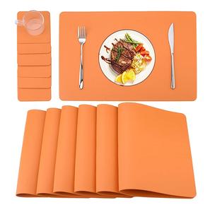 High Quality Leather <b>Placemats</b> Handmade <b>square</b> Shape Burgundy Color Modern Design and Tabletop Decorate - Product Image 5