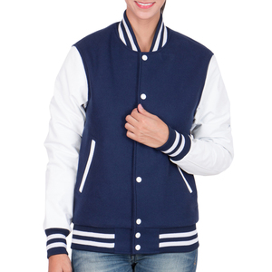 Écussons de broderie personnalisés veste pour femmes en coton avec lettre de baseball matelassée vêtements de sport personnalisés pour femmes vestes universitaires en laine - Product Image 1