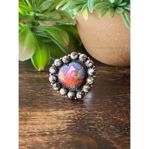 Southwest Handmade <b>Turquoise</b> Multi Stone Sterling Silver Adjustable Cluster <b>Ring</b> - Product Image 1