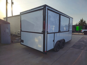 Camion de restauration mobile 8,5' x 16' blanc avec finitions noires, pour événements et traiteur, à vendre - Product Image 4