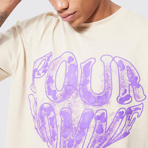 OEM Camiseta 100% algodón de gran tamaño sublimación camiseta de peso pesado personalizado espuma 3D pantalla Logo hombres Puff impresión camiseta - Product Image 5