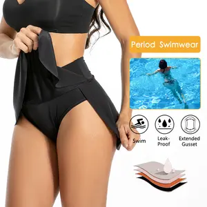 OXYGEN SECRET Maillot de bain menstruel réutilisable écologique pour filles 4 couches de jupes étanches Bas de bain