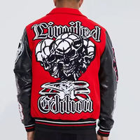 Chaqueta de Béisbol Varsity con Parches de Chenilla Personalizables, Diseño Invernal, Directo de Fábrica, Mezcla de Poliéster/Algodón en la Parte Delantera