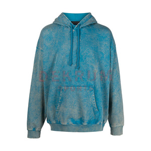 Sweat à capuche délavé à l'acide de la meilleure qualité avec fermeture à glissière haut d'hiver motif solide directement du fabricant pakistanais - Product Image 1