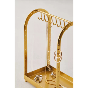 Support de présentation de bijoux en bois au design métallique classique avec finition vintage pour un attrait intemporel, emballage en carton - Product Image 3