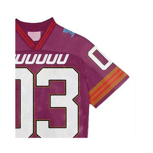 Venta al por mayor 2025 Camisetas de fútbol americano personalizadas Nuevo diseño Uniforme de talla grande con mangas cortas Hecho en Pakistán - Product Image 3