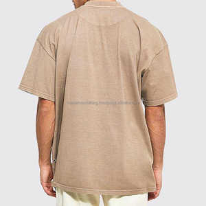 Camiseta de gran tamaño para hombre de algodón 100% de la mejor calidad, tela transpirable, logotipo bordado personalizado, teñido liso - Product Image 2