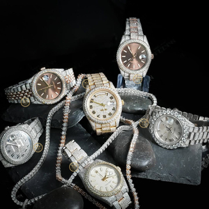 Montre de luxe en diamant de laboratoire de haute qualité, cadran à chiffres romains, diamant baguette, montre en gros, fournisseur en gros, exportateur - Product Image 5