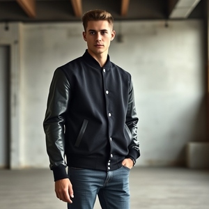 Chaqueta universitaria fabricada en Pakistán con mangas de satén, forro interior impreso, disponible en todos los tamaños, proveedor OEM, buen precio - Product Image 3