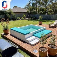 Piscine sur le toit, maison, fournitures portables, spa de natation, grande piscine, acrylique transparent, cascade pour chien, conteneur d'expédition, piscine de jardin
