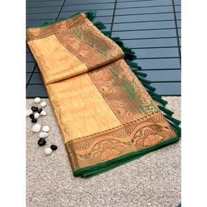 Kanjivaram Soie Saree Avec Cuivre Zari Travail Au Prix De Gros Designer Fantaisie indienne Outfit Élégant Meilleur Tissu Vêtements Ethniques - Product Image 1