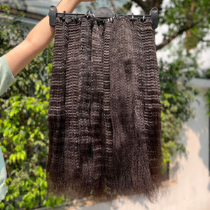 Vietnamien 100% Naturel Vierge Remy Cheveux Tissage Bundles Machine Double Trame 100g Long Jet Noir Yaki Cuticules Alignées - Product Image 1