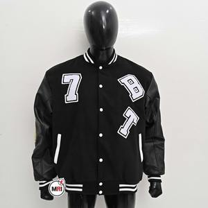 Wholesale 100% Wool Varsity Letterman <b>Jacket</b> for Men High Demand Custom Design Leather Sleeves Chenille Embroidery <b>Patchwork</b> - Product Image 1