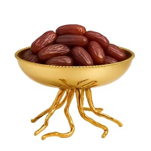 Hammered Gold Date <b>Bowl</b> with Designer Resin Base for Ramadan Eid Gift Islamic Sweet Dish Decor - Product Image 3
