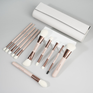 Chuyên Nghiệp Màu Hồng/Nâu Thuần Chay Trang Điểm Bàn Chải Kit Nhãn Hiệu Riêng Sang Trọng Mỹ Phẩm Nền Tảng Du Lịch Trang Điểm Bàn Chải Thiết Lập Với Trường Hợp - Product Image 3