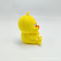 Ornements de bureau en plastique imprimés en 3D multicolores, motif petit canard jaune en colère, style dessin animé, jouets artisanaux pour enfants, vente en gros transfrontalière
