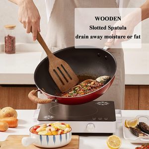<b>Wooden</b> Spatula for <b>Cooking</b> 12 Inches Wood Spatula Slotted Turner <b>Cooking</b> <b>Utensils</b> for Nonstick Cookware Kitchen Spatula - Product Image 6