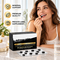Comprimés de Shilajit OEM ODM 500mg, 60 comprimés, minéraux traces de l'Himalaya, acide fulvique, complément alimentaire pour soutenir le système immunitaire