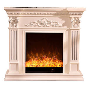 Cheminée électrique en chêne rustique moderne de style antique avec thermostat réglable en résine sculptée villa en bois d'appartement - Product Image 1