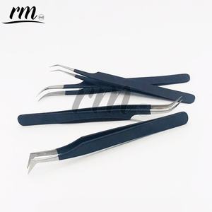 RMI Wholesale Private Label Extension de cils à longue botte Volume Pince à épiler à pointe en argent Acier inoxydable avec pointe en fibre pointue - Product Image 6