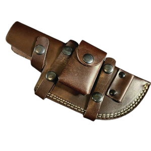 Étui en cuir personnalisé OEM fait main pour couteaux cousu à la main finition de haute qualité design portable noir - Product Image 1