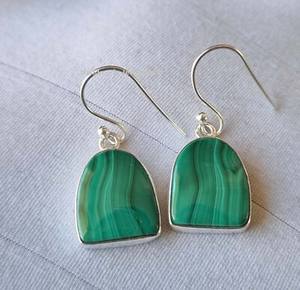 Dreamshow Vintage Brass Natural Stone <b>Drop</b> <b>Earrings</b> Unisex Gold Plated Engagement Jewelry - Product Image 1