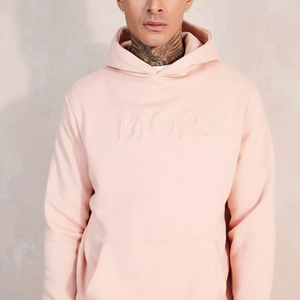 Sweat à capuche en relief à manches longues pour hommes confortable 100% coton hiver teint en tissu usé de haute qualité avec logo personnalisable - Product Image 4