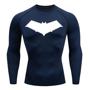 Chemise de Compression T-shirt de course pour hommes à manches longues musculation haut de Fitness sueur entraînement de gymnastique seconde peau Rashgard Mma court - Product Image 5