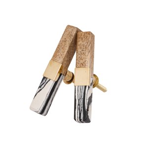 ลูกบิดประตูลายหินอ่อนสีขาว พร้อมทองเหลืองและไม้  รับทำตามสี รูปทรง และขนาดที่ต้องการ ผลิตในอินเดีย - Product Image 3