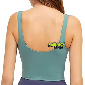 Sujetador Deportivo de Alta Calidad para Niñas, Transpirable, Sin Costuras, de Spandex, con Logotipo Personalizado, para Gimnasio, Entrenamiento, Estilo Halter, Espalda Descubierta - Product Image 2