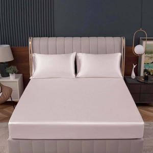 Juego de ropa de cama de 4 piezas de lino para hotel, sábana a rayas de satén de algodón puro 100% al por mayor - Product Image 1